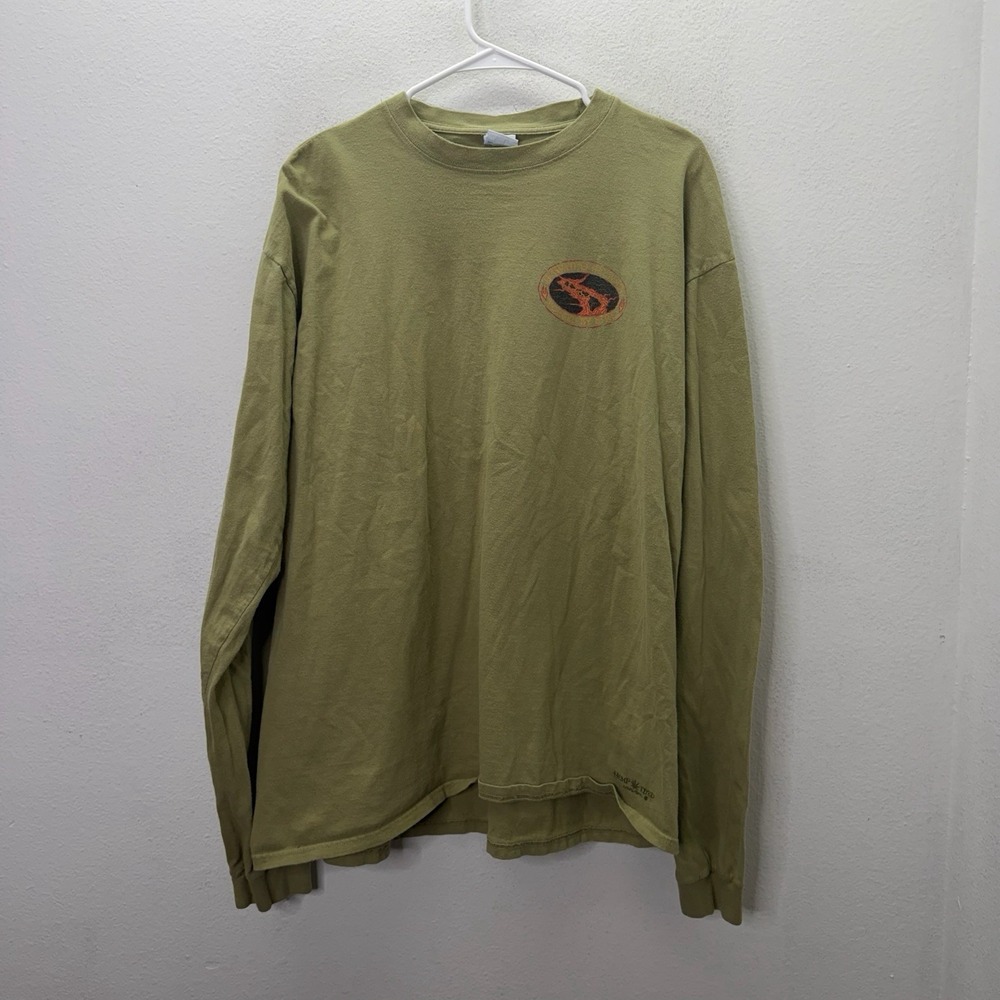 Vintage Y2K Crazy Shirts Hawaii Hemp Dyed Tshirt Long Sleeve Crewneck Volcano XL